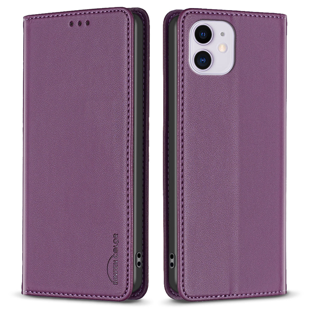 BINFEN COLOR BF18 Til iPhone 11 PU Læder Drop-proof Stand Cover Kortholder Telefon Case BINFEN COLOR BF18 Til iPhone 11 PU Læder Drop-proof Stand Cover Kortholder Telefon Case